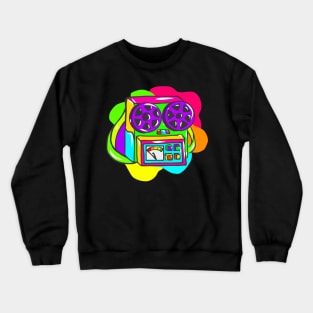 Neon Hippy 80s 90s Costume Retro Vintage Crewneck Sweatshirt